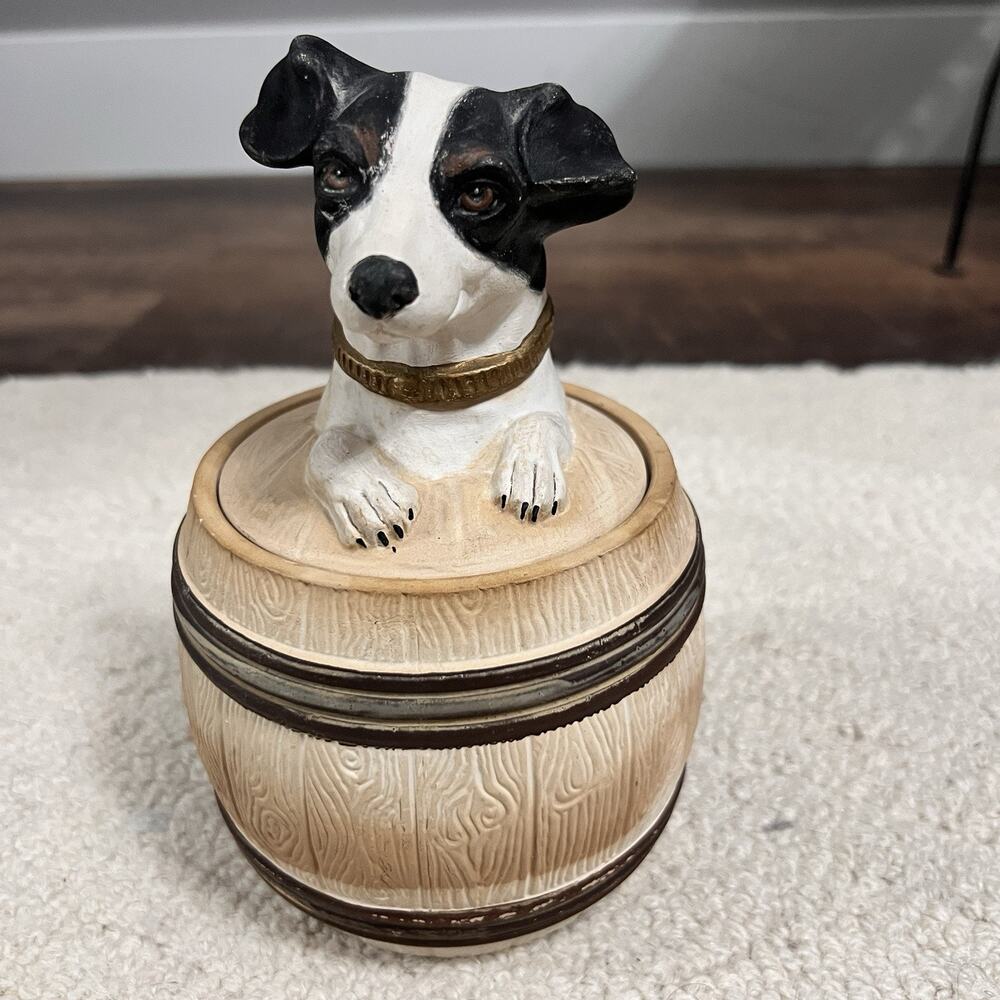 Fox Terrier Jack Russell Tobacco Jar Humidor CZECHOSLOVAKIA 8” DOG